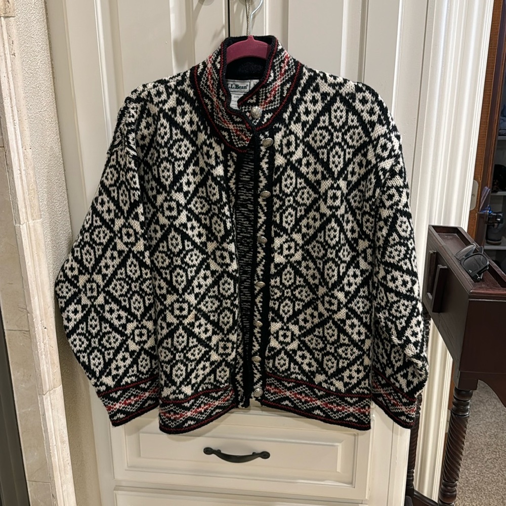 Vintage wool knit button up sweater.